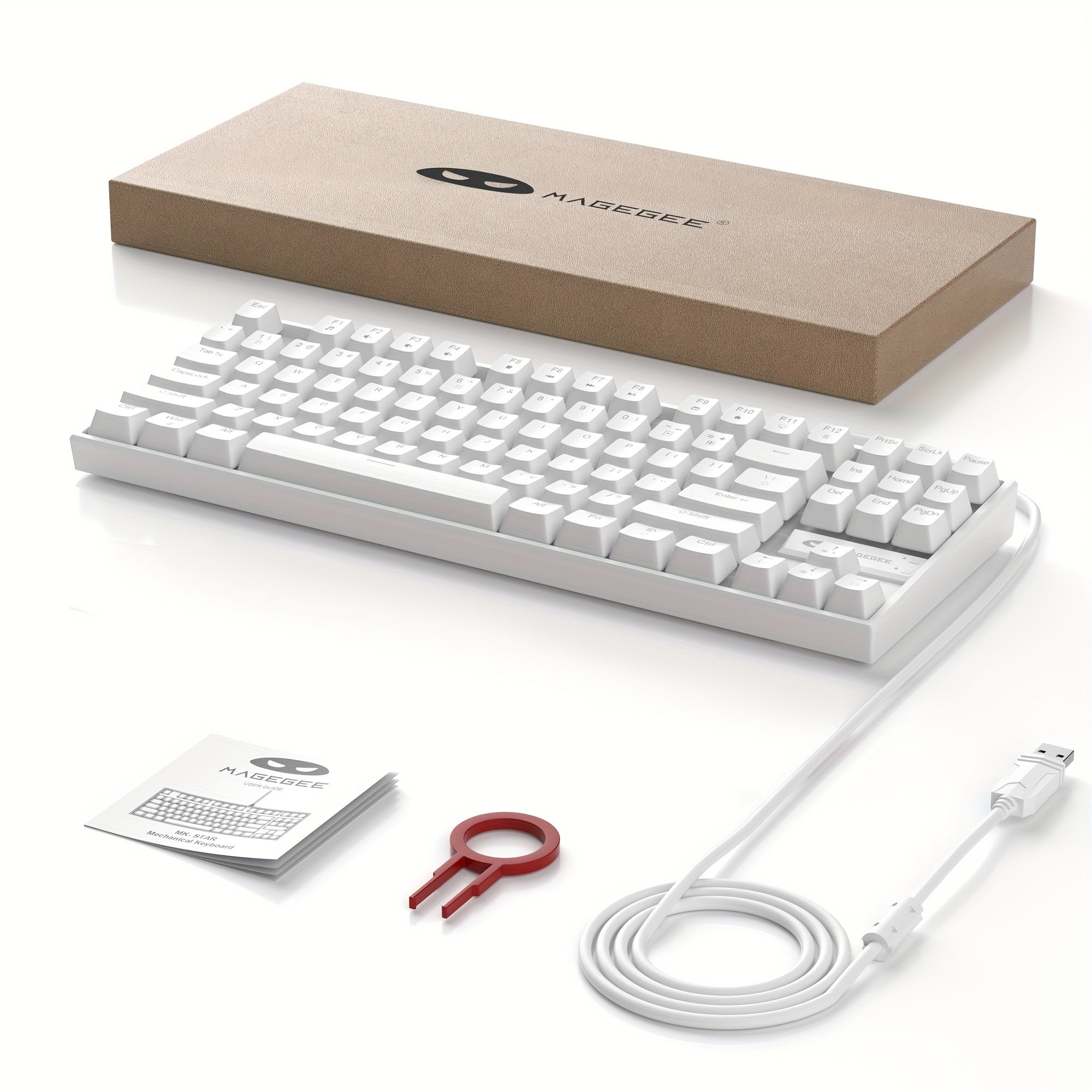 87-Key Mechanical Gaming Keyboard Backlit Wired Ergonomic Black and Blue