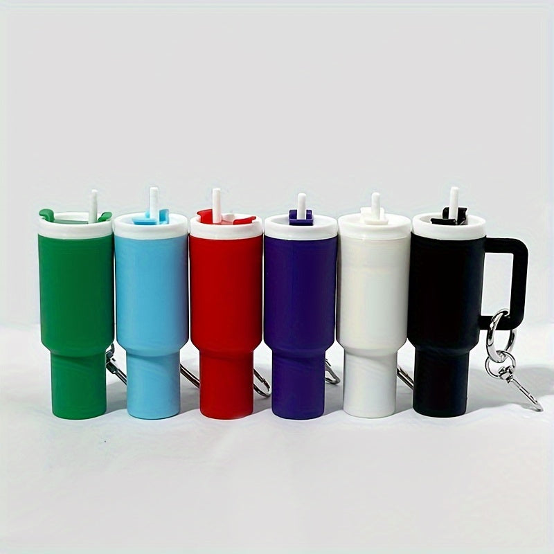 Set of 6 Mini Lipstick Keychain Sets with Trinket Storage PVC Valentine's Day Gift for Women