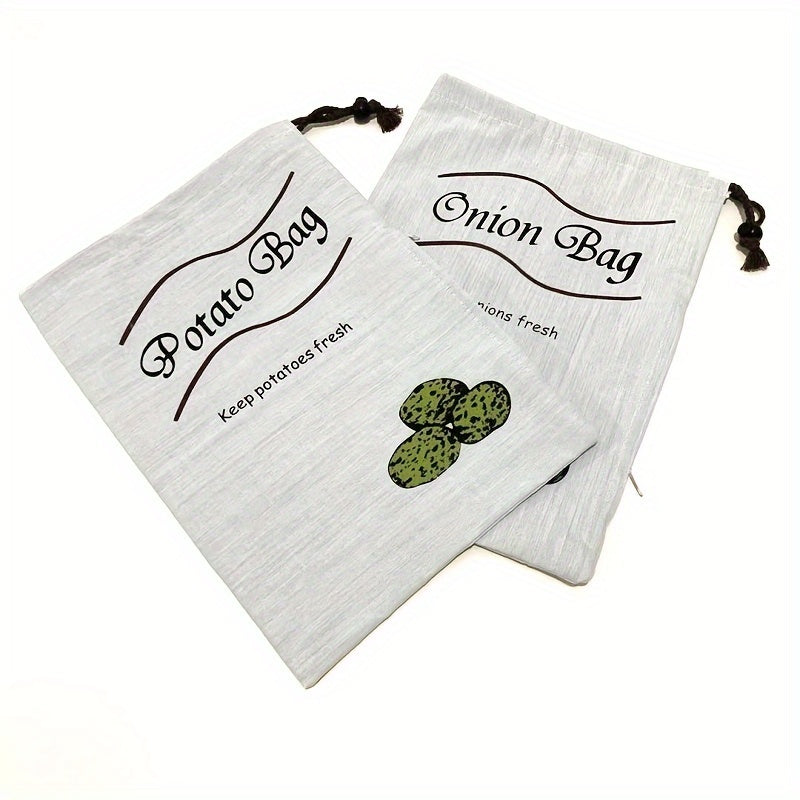 Drawstring Vegetable Storage Bag for Potatoes and Onions Keep Veggies Fresh