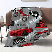 Contemporary Digital Print Flannel Throw Blanket for Travel Camping Lounge Bed Sofa
