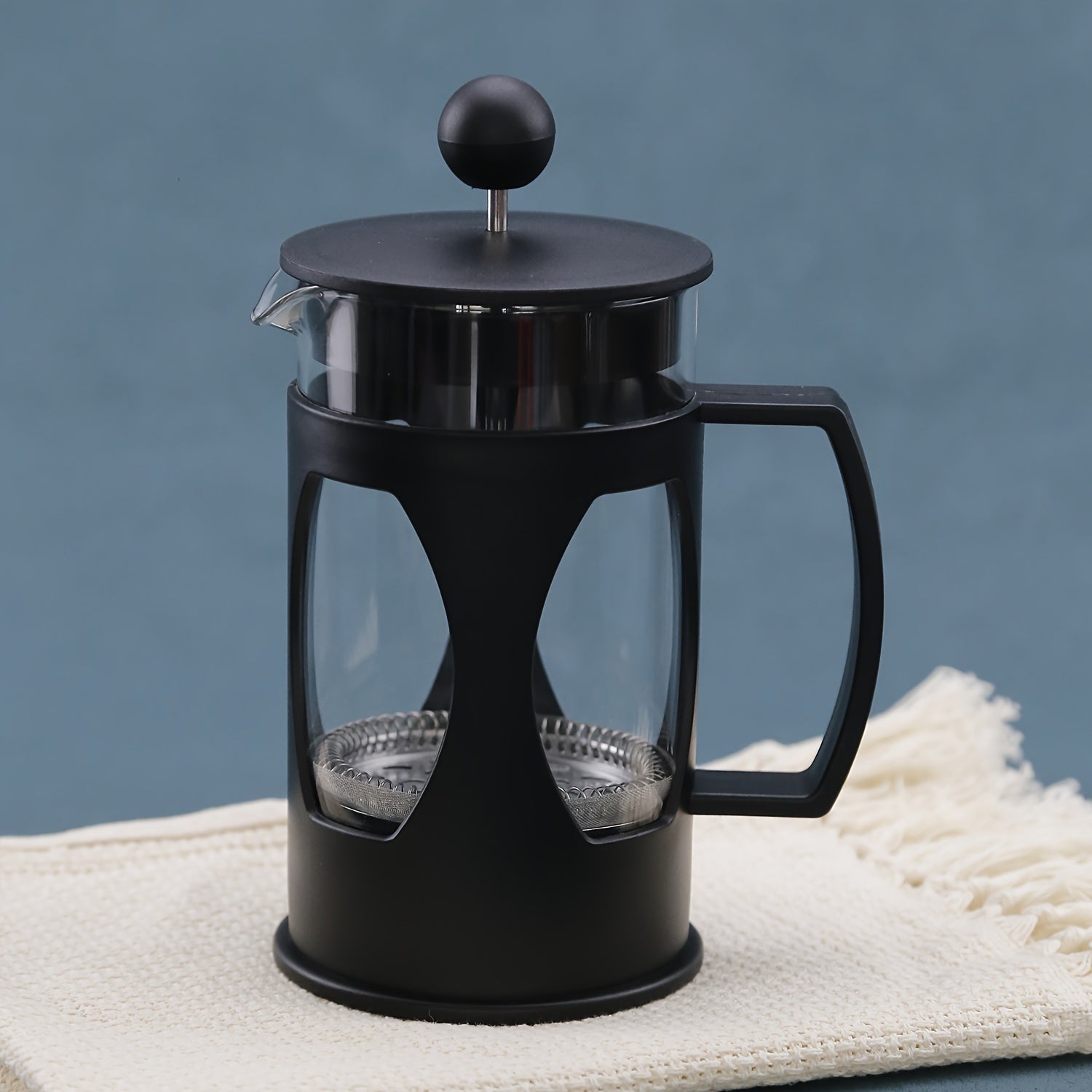 Glass French Press Coffee Maker with Stainless Steel Filter 4 Cup Capacity