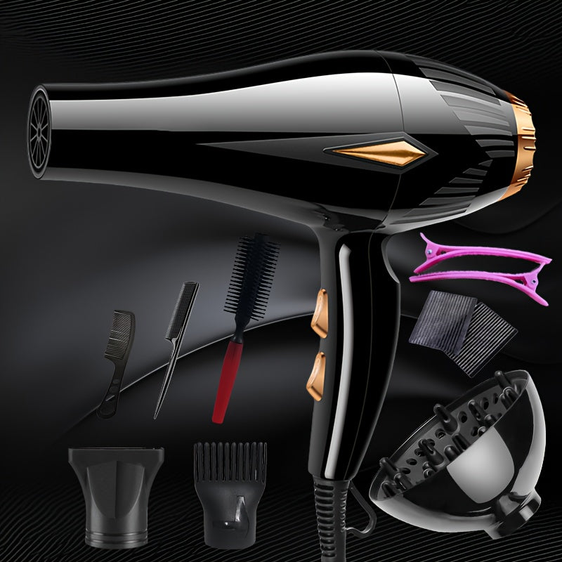 1500W High Power Hair Dryer with European Plug and Accessories