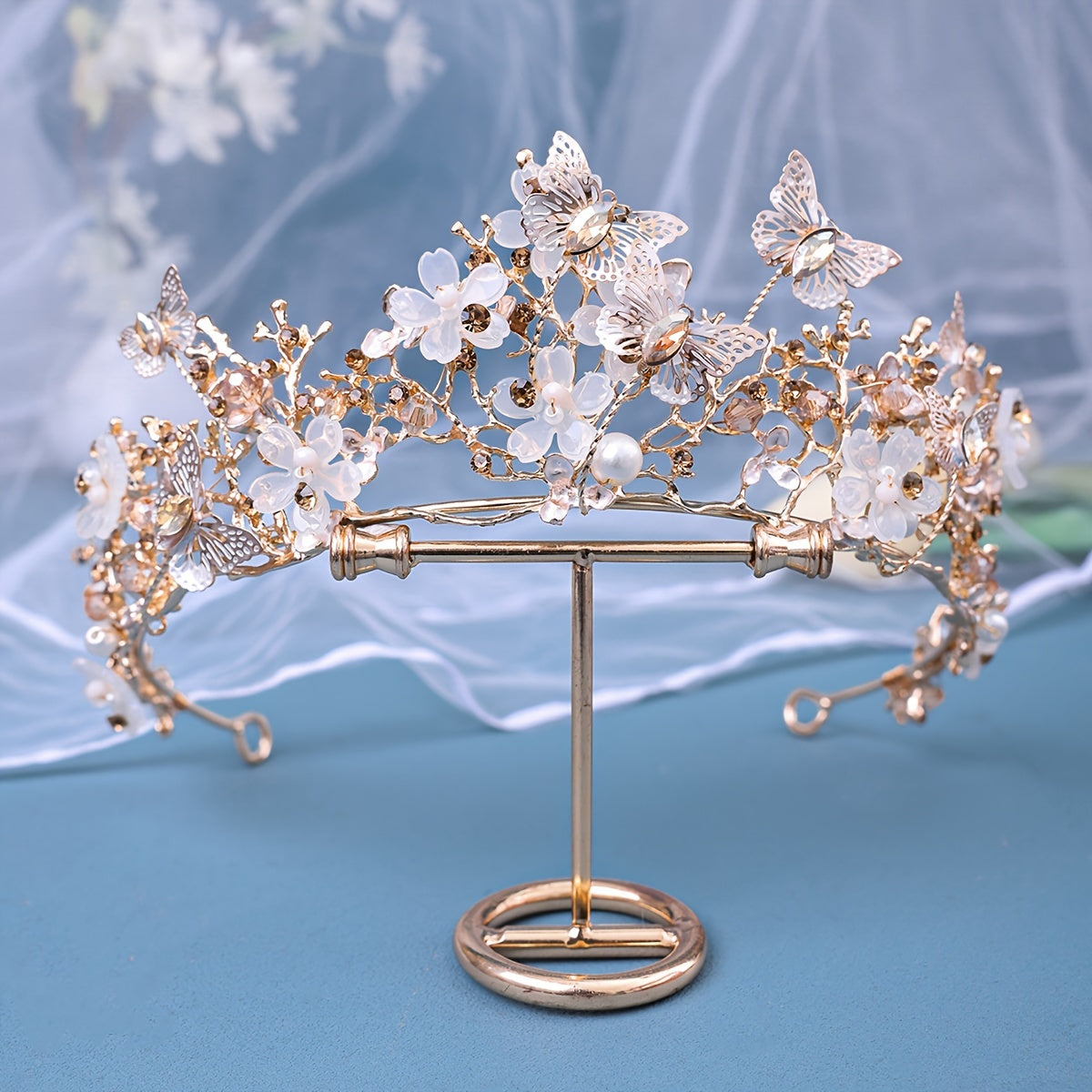 Luxurious Wedding Crown Headpiece Rhinestone Bridal Tiara for Brides and Formal Events