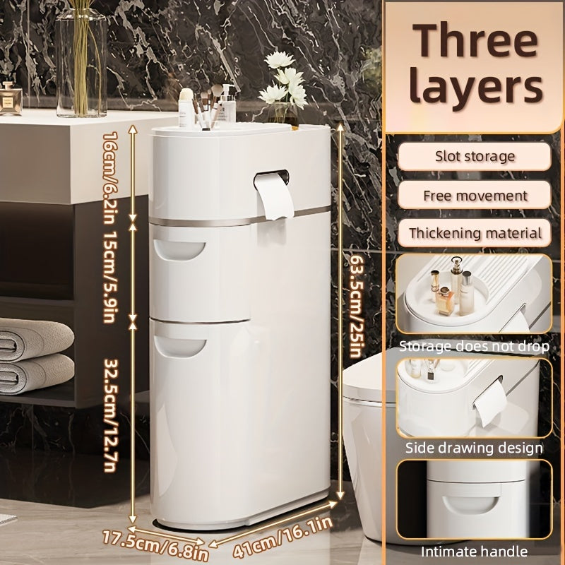 Multi-Functional 3/4-Tier White Storage Cabinet for Bathroom Kitchen Living Room