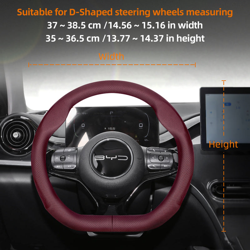 Universal avtomobil boshqaruv g'ildiragi qopqog'i nafas oladigan PU charm qora 37-38.5cm