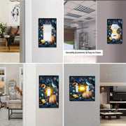 Cubierta de placa de pared con temática espacial 3D para interruptores de 1 y 2 gang, decoración decorativa para el hogar