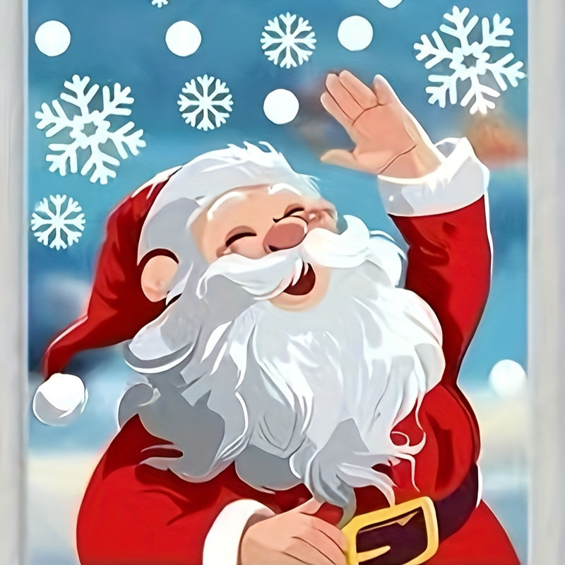 Christmas Window Stickers Santa Reindeer Snowflake Reusable Cling Decals for Glass Doors