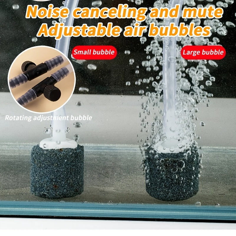 USB Portable Aquarium Air Pump with Dual Adjustable Holes for Fish Tanks Quiet Oxygenation