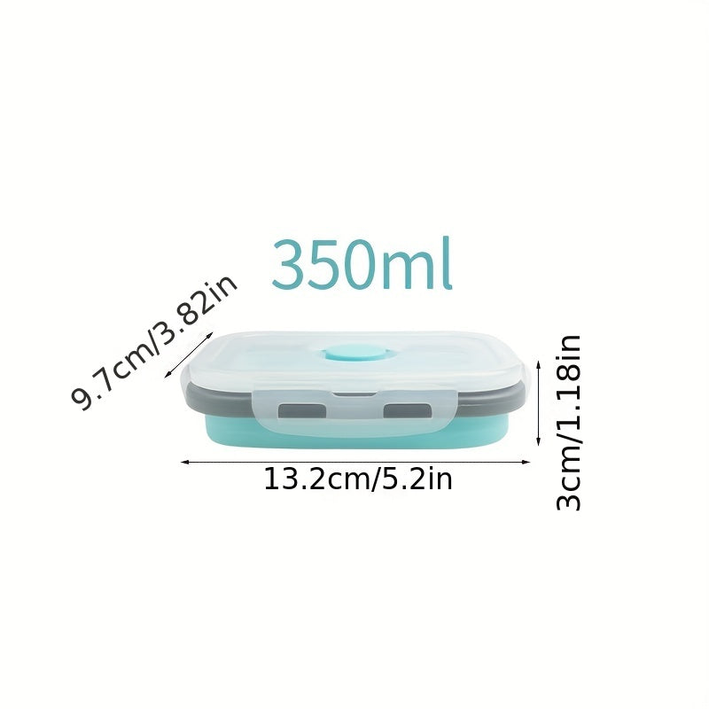 Set of Four Collapsible Silicone Food Storage Containers Stackable Meal Prep Bowls