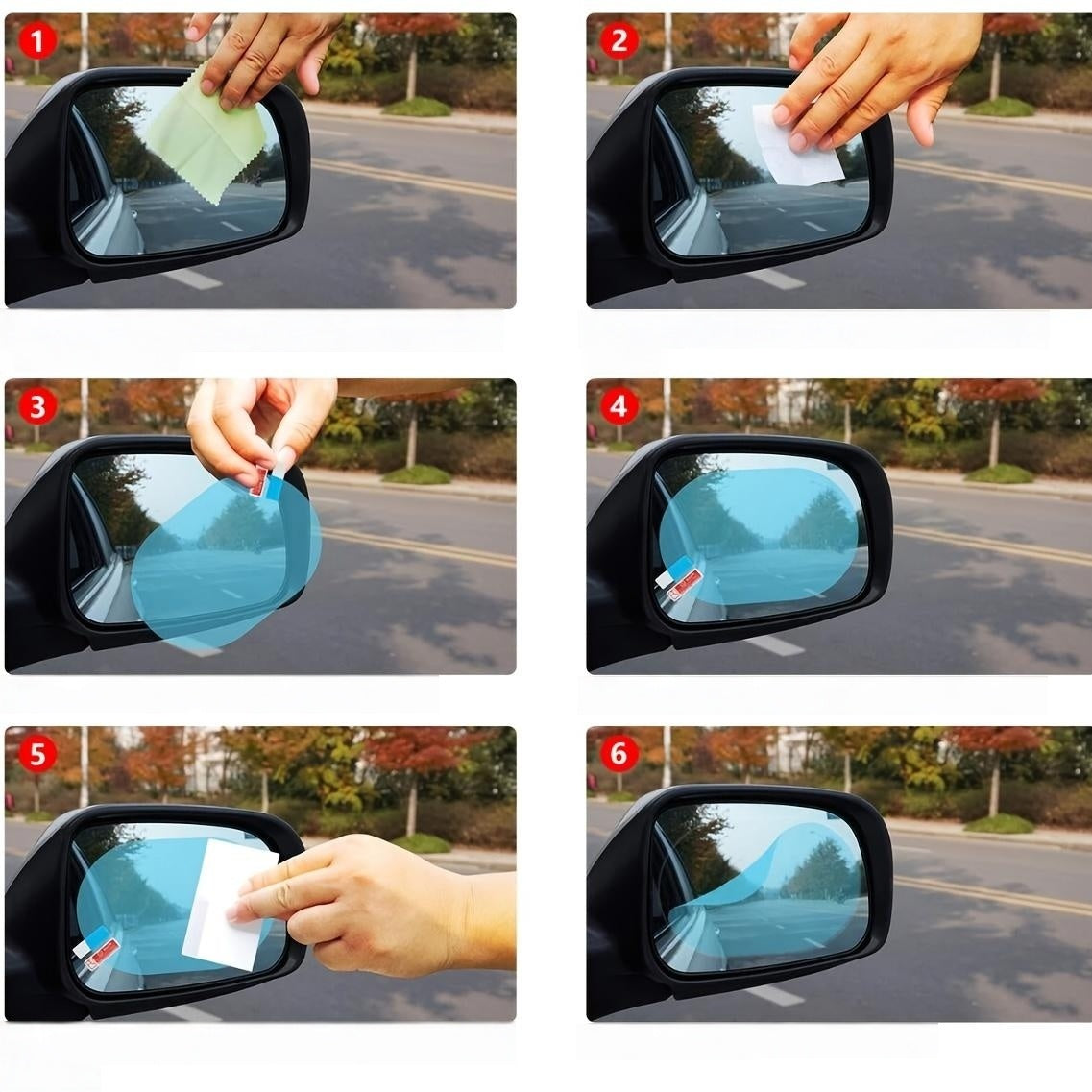 2PCS Waterproof Rear Lens Protector Film Car Anti-Rain Nozzle Clear Vinyl 100x145mm