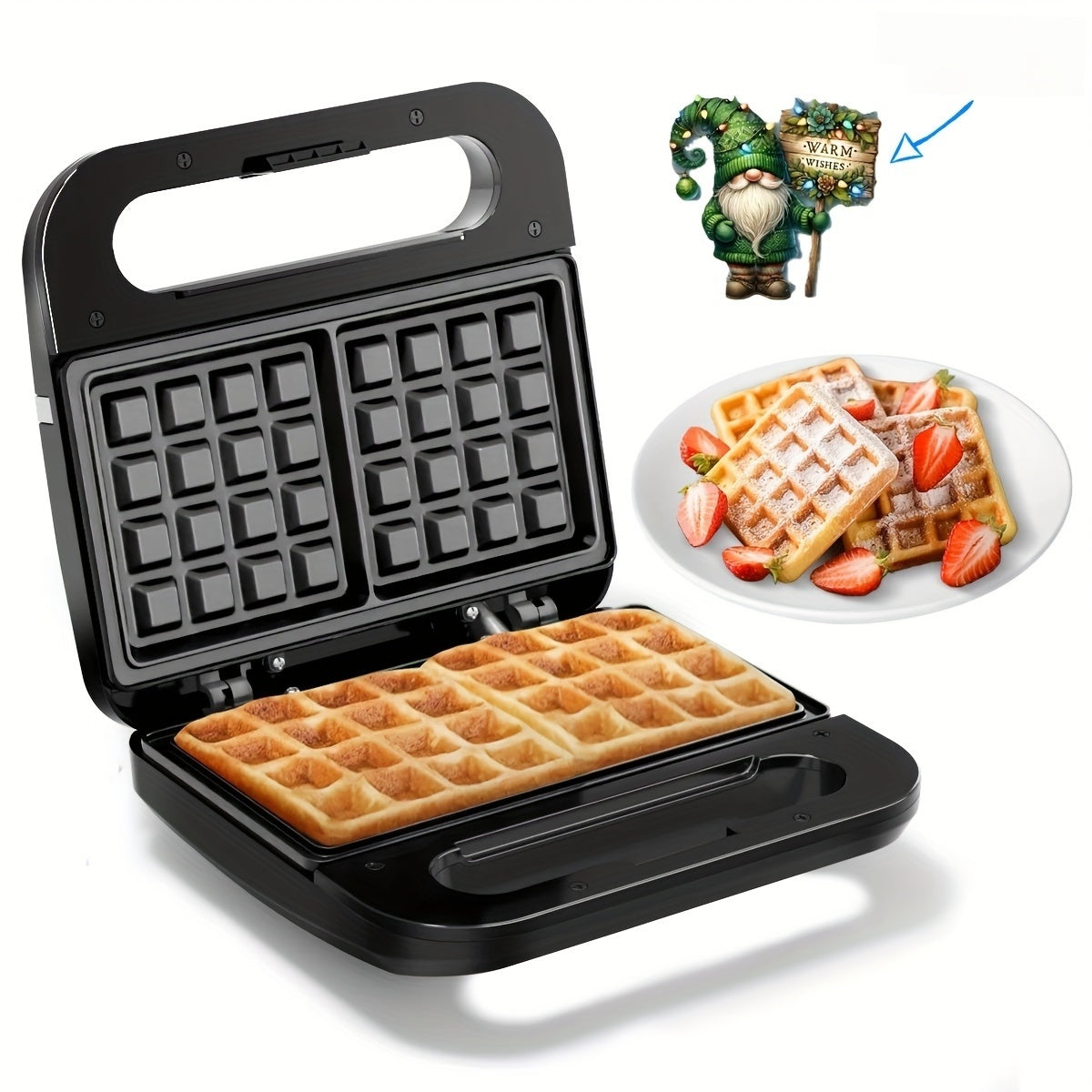 Portable waffle maker with touch control 1000W European plug quick heating