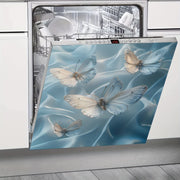 Butterfly Flower Magnetic Dishwasher Door Cover Sticker Waterproof Reusable PVC Kitchen Decor 58x65 cm