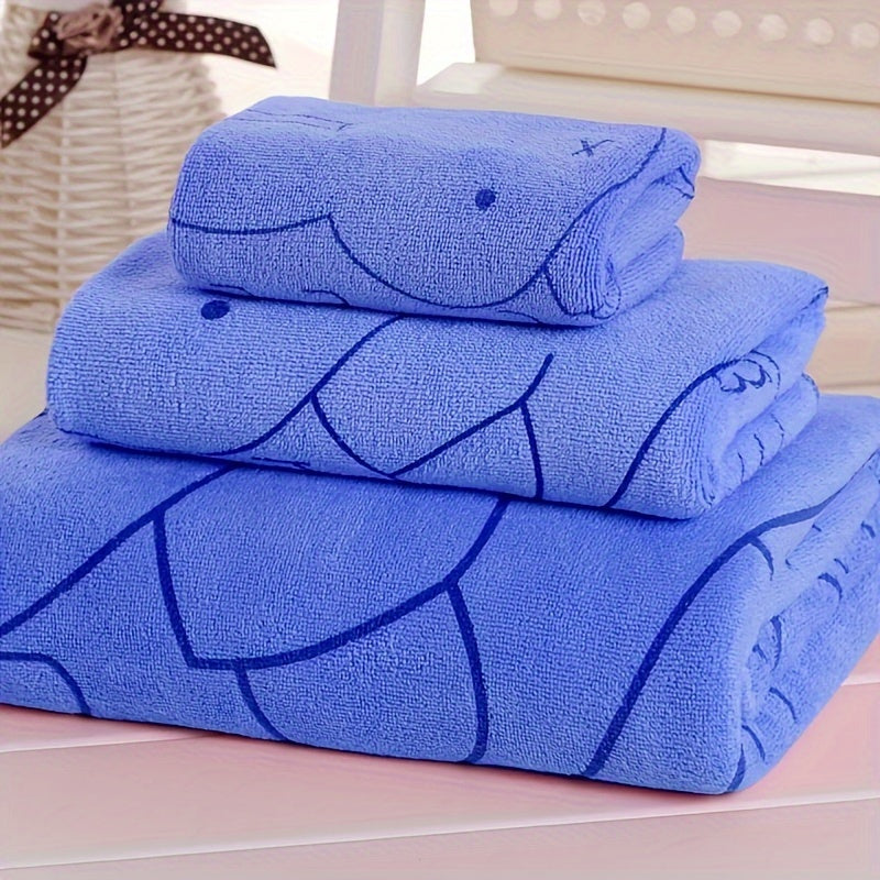 3-ta qismli multfilm naqshli sochiq to'plami, ultra yupqa, singdiruvchi, nafas oluvchi to'qimachilik, yozgi, engil