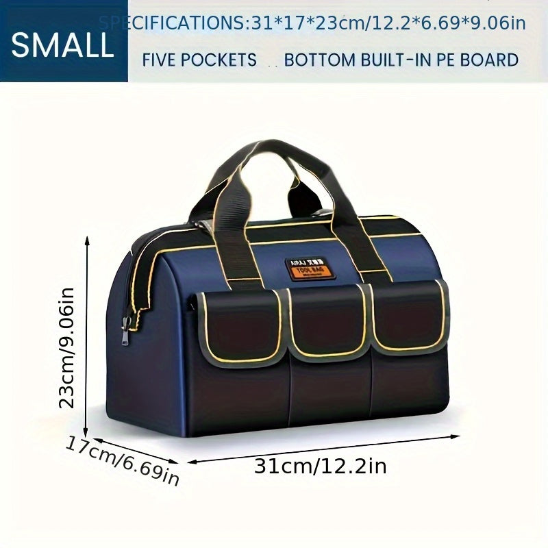 Профессиональная сумка для инструментов с несколькими отделениями, черная и желтая, прочный органайзер из Oxford для электриков, сантехников, плотников, механиков