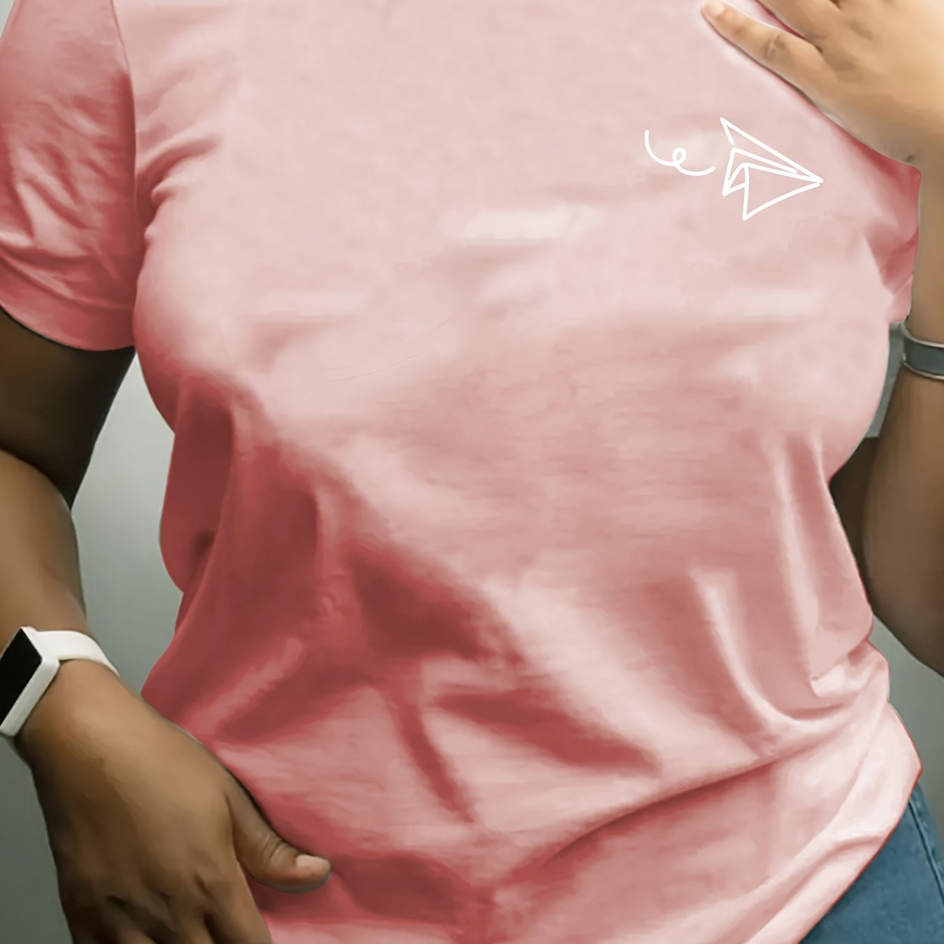 Plus Size Women's Casual Sports T-Shirt Breathable Short Sleeve Print