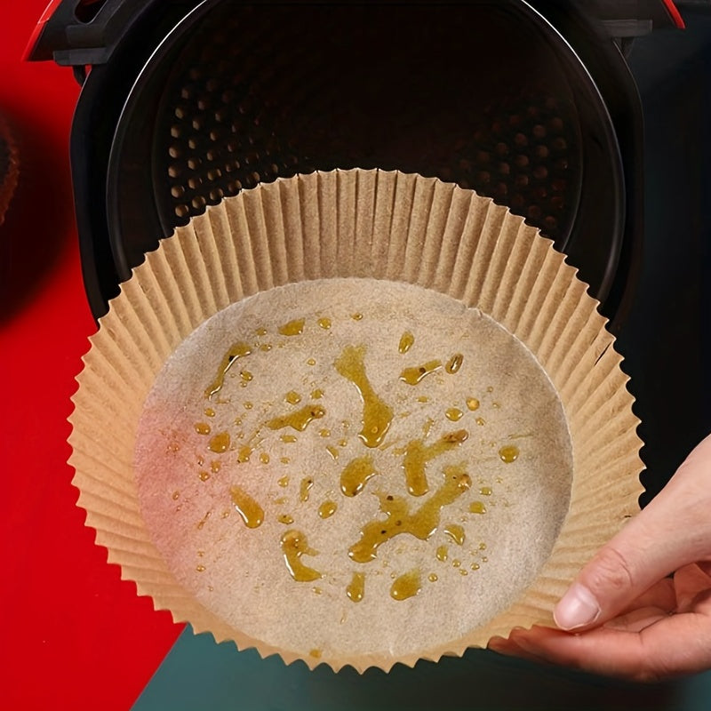 70 Pieces Non-Stick Air Fryer Liners 16cm Disposable Paper Bowls for Baking Cooking Microwave