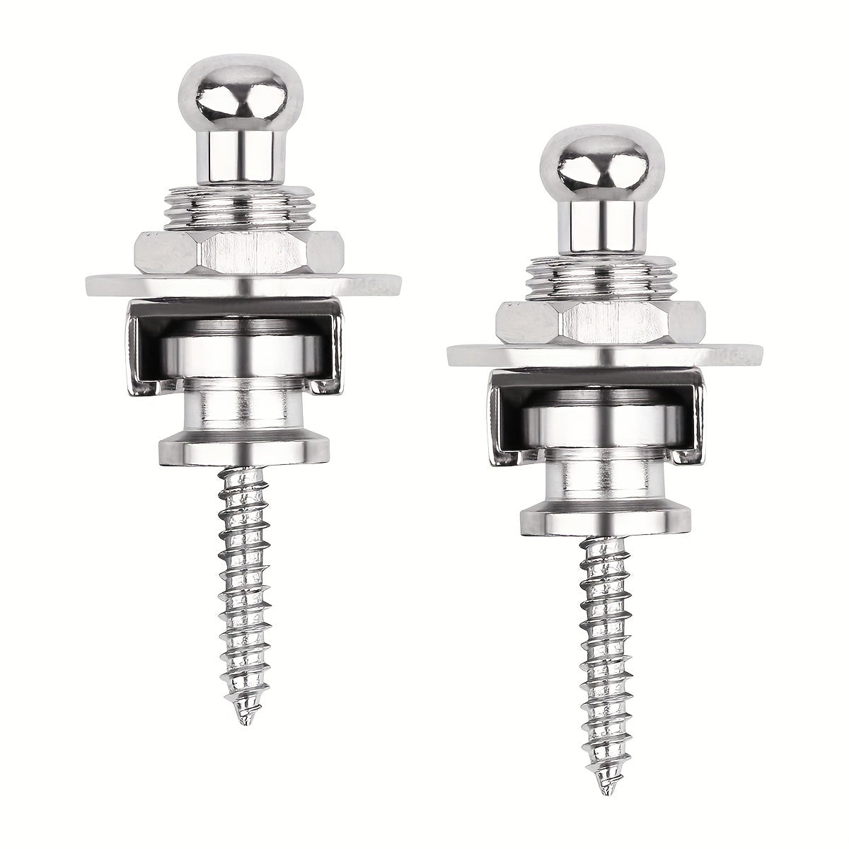 Juego de 2 cerraduras de correa de guitarra de aleación con botones de liberación rápida negro y dorado