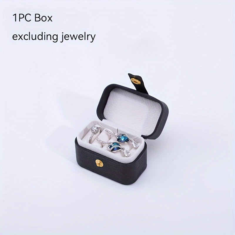 Мини-органайзер для путешествий из искусственной кожи для украшений с кейсом для колец, серег и гвоздиков