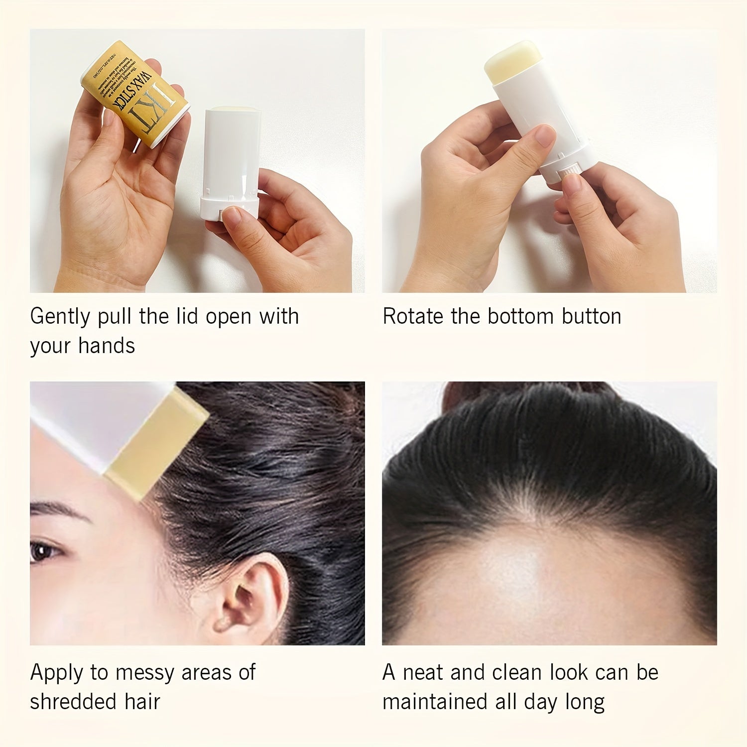 Unisex Hair Wax Stick Set for Normal Hair with Styling Comb for Wavy Curly Hair and Wigs