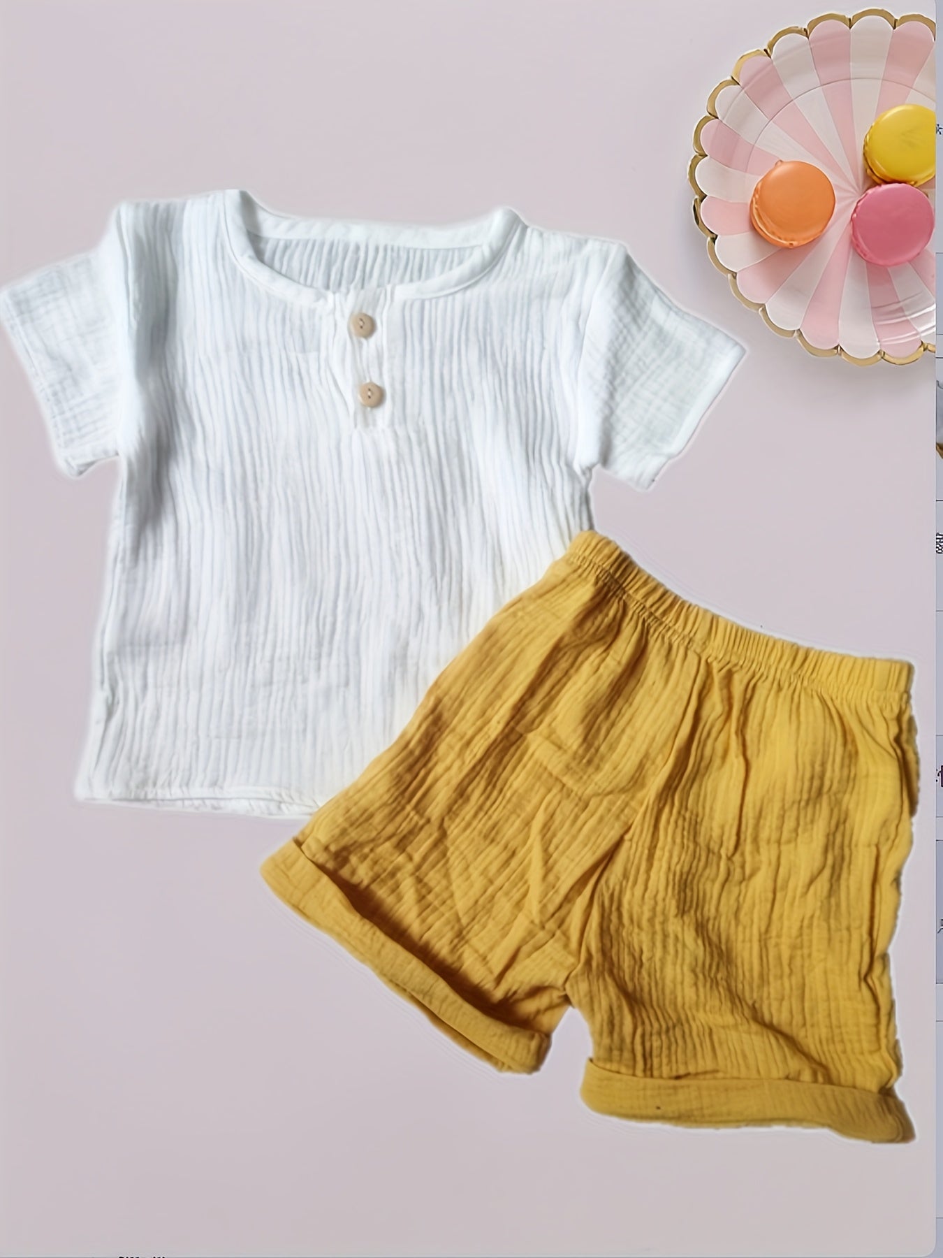 Boy's Cotton Casual Shorts Set Summer Breathable Soft Regular Fit