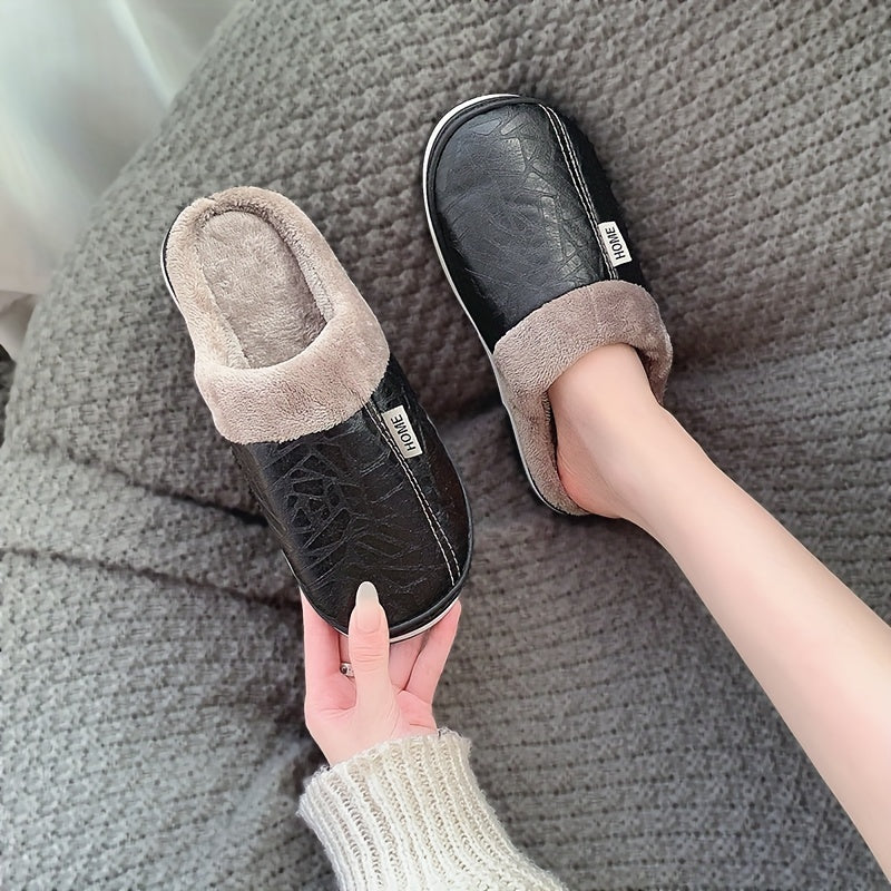 Erkaklar va ayollar uchun mo'ljallangan, plash bilan qoplangan, issiq, sirpanmaydigan, ichki va tashqi foydalanish uchun qishda mo'ljallangan dark blue uy va tashqi makon uchun shippaklar