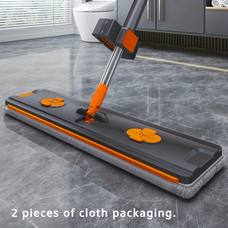 Oson tozalash - Oson tozalanadigan o'z-o'zidan siqiladigan tekis mop to'plami - 360° aylanish, qo'l bilan ishlatmasdan mikroto'qimalar yostiqlari, yashash xonasi, yotoqxona, hammom va oshxona uchun