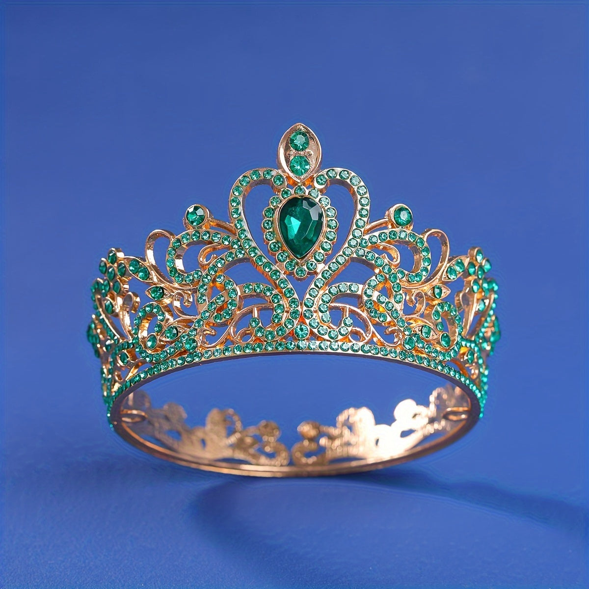 Gold and Silver Wedding Tiara Crystal Rhinestone Crown for Cake Topper Small Round Birthday Crown