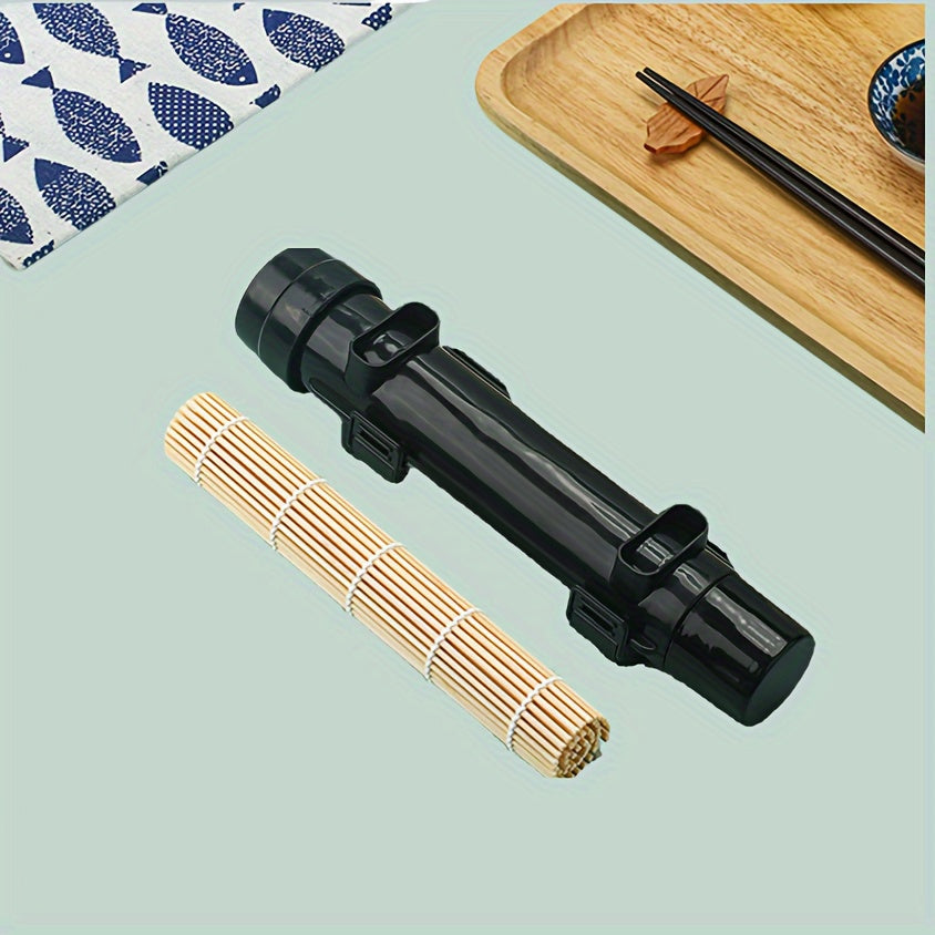Set de inicio para hacer sushi, kit de 2 piezas, bazooka de sushi de plástico, rodillo, herramientas de cocina