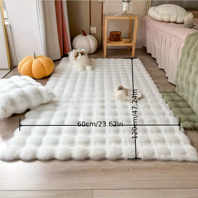 Pink Faux Fur Rug 60x120cm Non-Slip Plush Carpet for Living Room