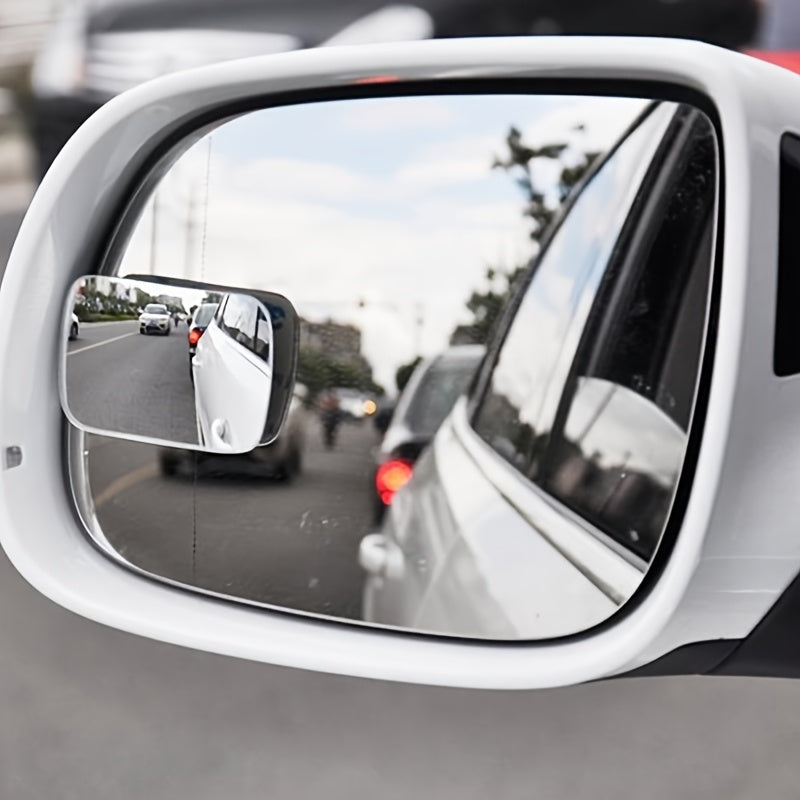 Espejo de ángulo amplio para coche universal, ajustable, de vidrio, para puntos ciegos