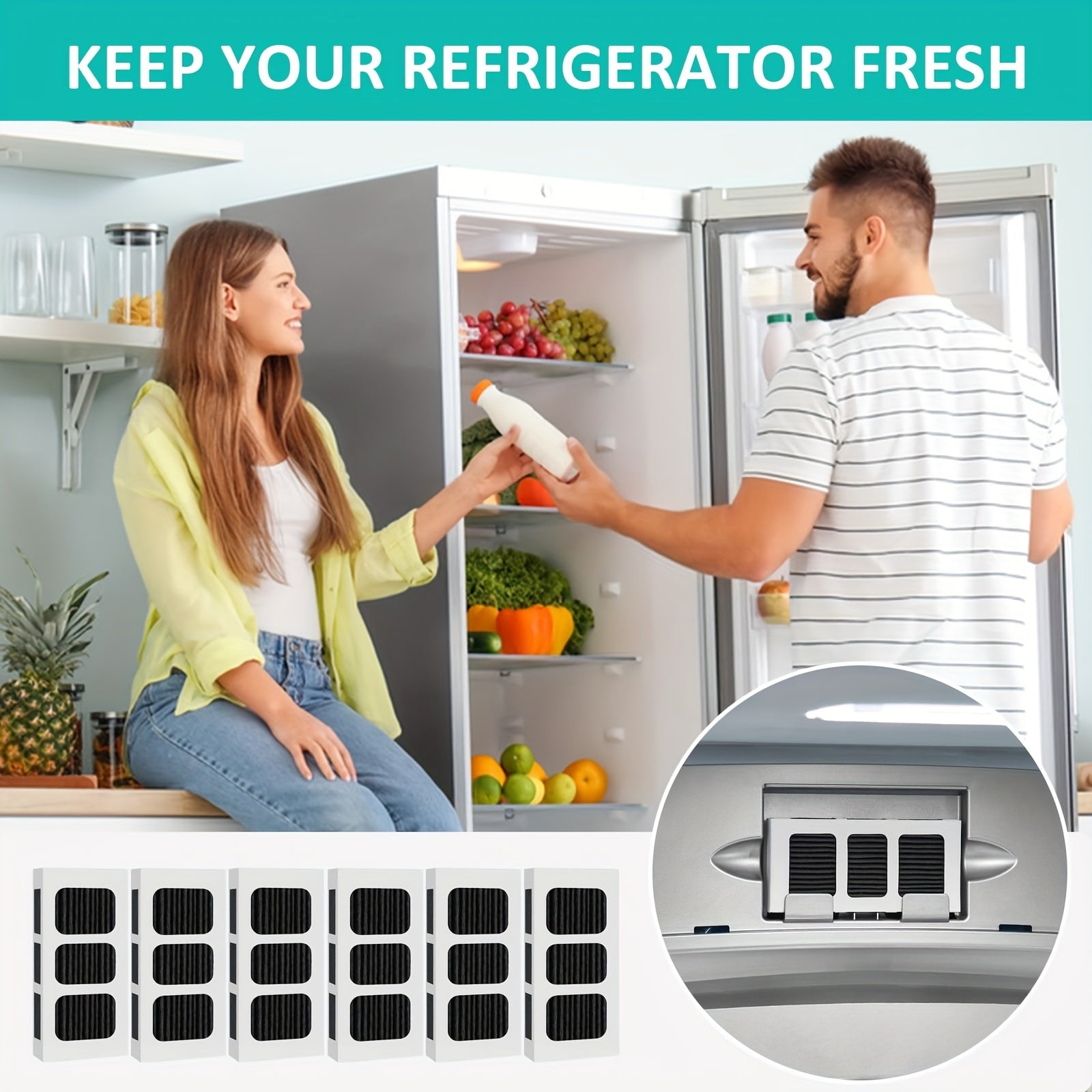 4-Pack Activated Carbon Refrigerator Air Filters for Frigidaire and Electrolux