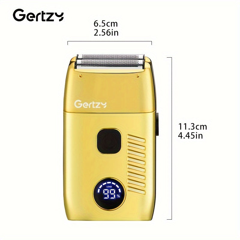 Men's Electric Razor Trimmer with LCD Display USB Rechargeable Stainless Steel Blades Golden Design