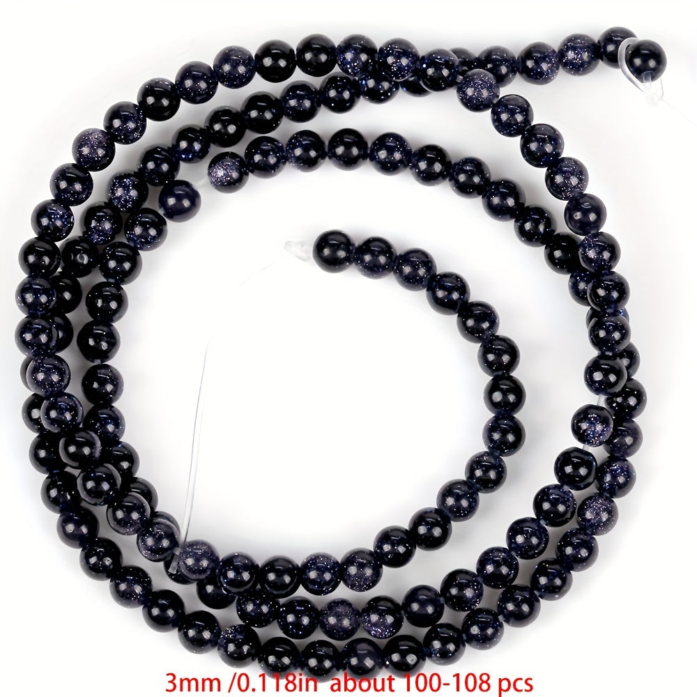 Cuentas separadoras de piedra natural de 3 mm para hacer joyería, amatista, cuarzo rosa, turquesa, ágata