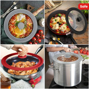 Glass Lid for Pots and Pans with Silicone Rim Dishwasher Safe Multipurpose Cookware Cover