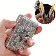 Metal Retro Cigarette Case 16-Pack Engraved Portable Slim Vintage Smoking Tool