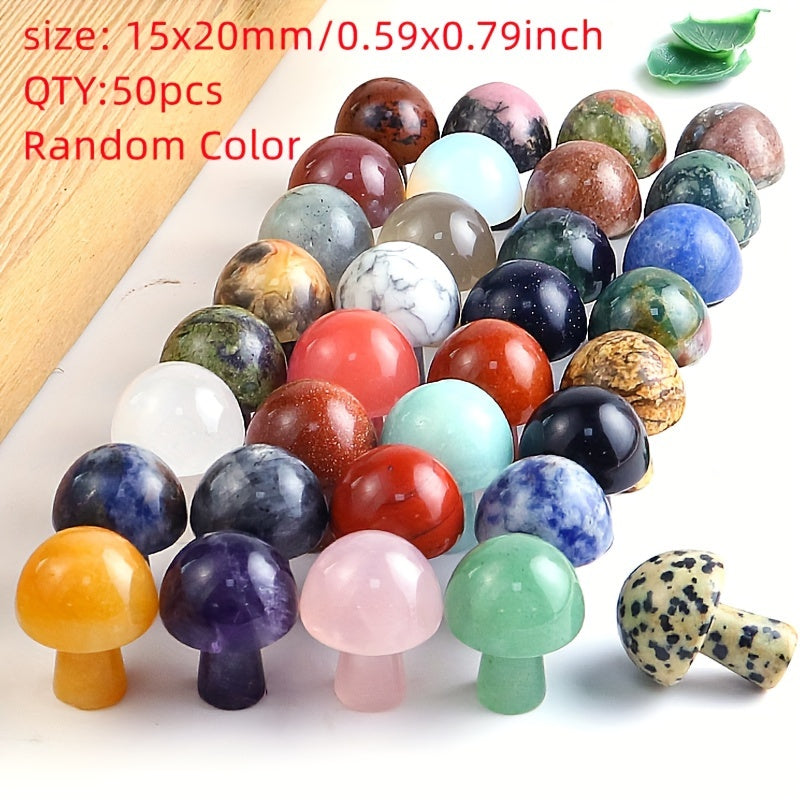Juego de 20/30/50 piedras de chakra de hongo talladas a mano para decoración del hogar y manualidades