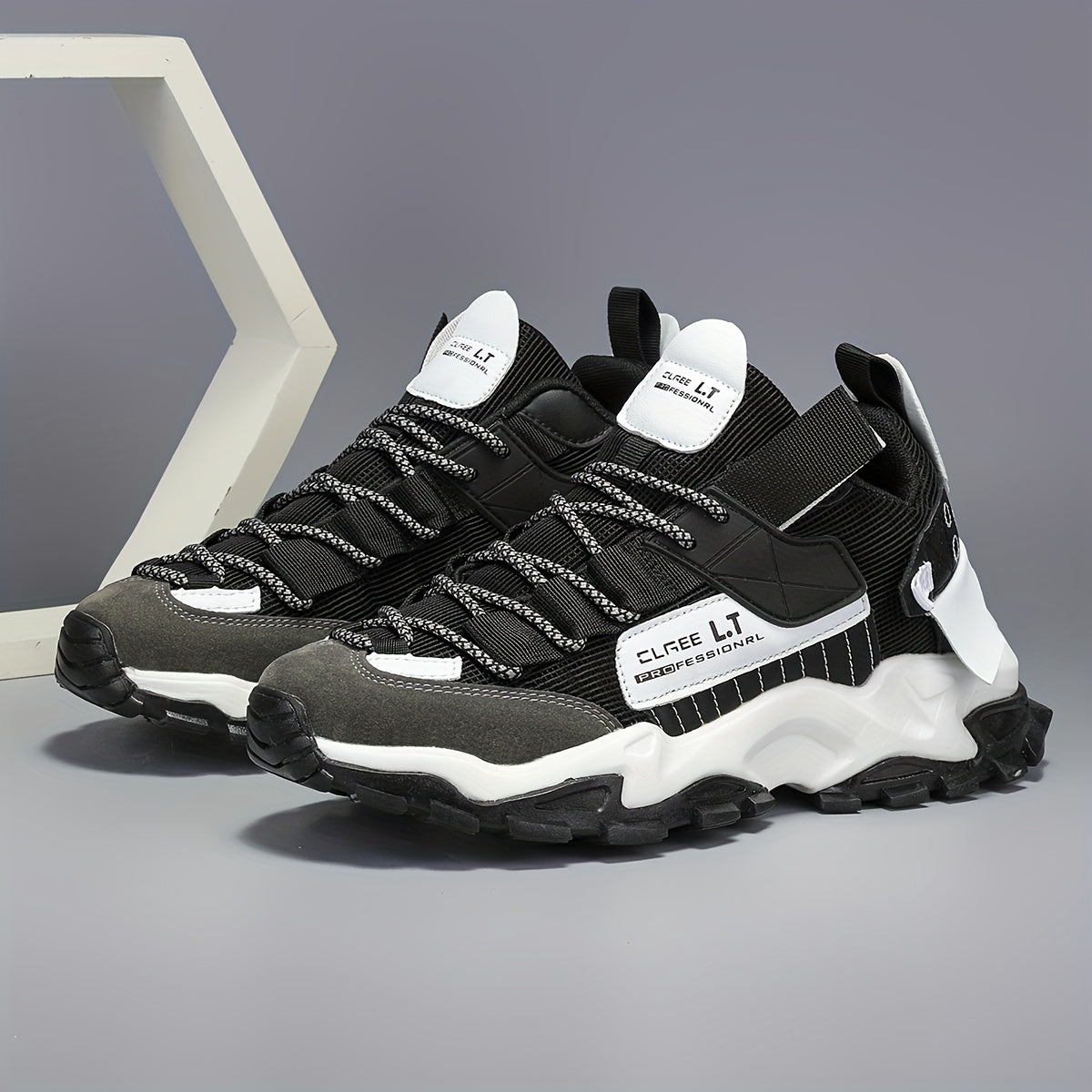 Мужские всесезонные беговые кроссовки с геометрическим принтом букв, дышащие, удобные, повседневные, спортивные туфли