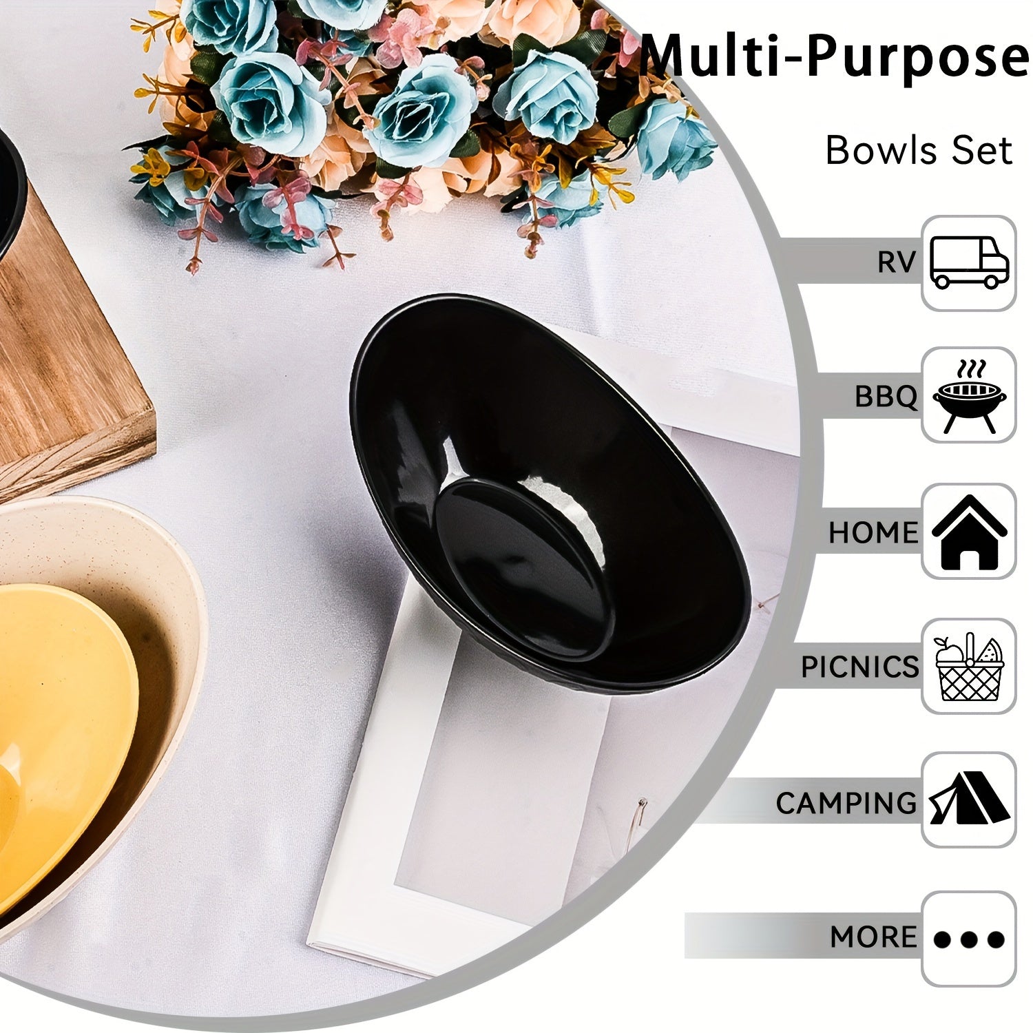 Unbreakable Yuanbao-Shaped Bowls Set for Oatmeal Salads and Pasta Kitchen Dining