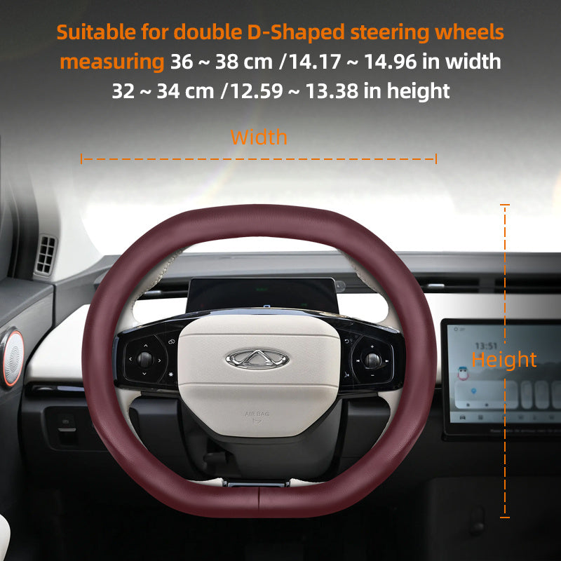 Universal Leather Steering Wheel Cover Breathable Thin Car Accessory Black Burgundy Brown