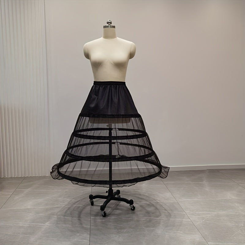 Three Rings Petticoat with Adjustable Waist and Dress Bustle for Wedding Gowns