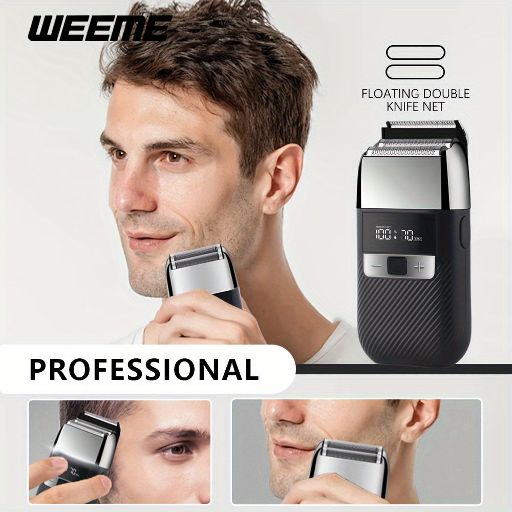 Мужской набор электробритвы с двойными лезвиями триммер бритва набор для красоты ЖК-дисплей USB зарядка