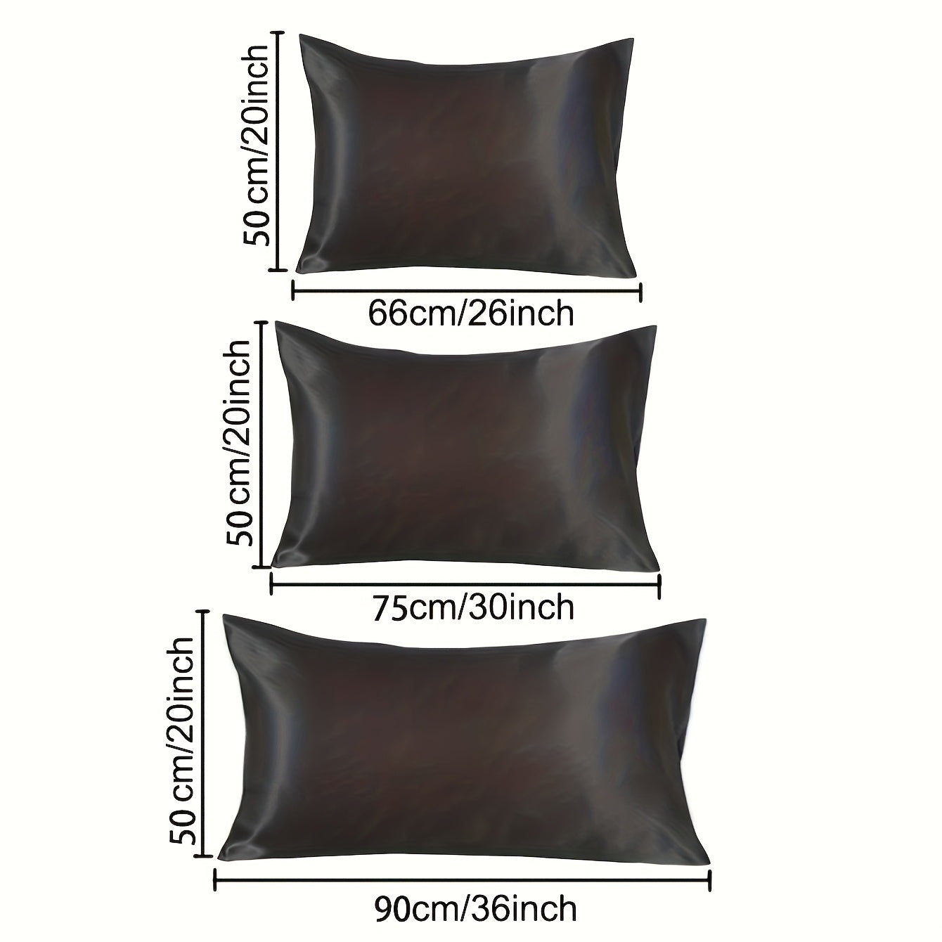 Juego de 2 fundas de almohada satinadas hipoalergénicas de poliéster con cierre de sobre 200gsm