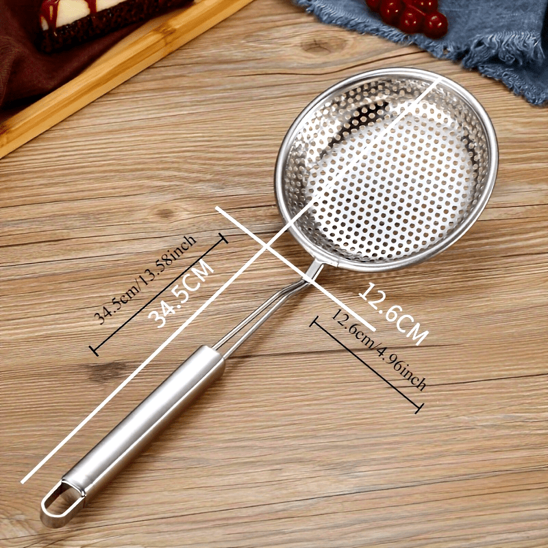 Stainless Steel Slotted Spoon with Handle for Cooking and Soups Kitchen Utensil
