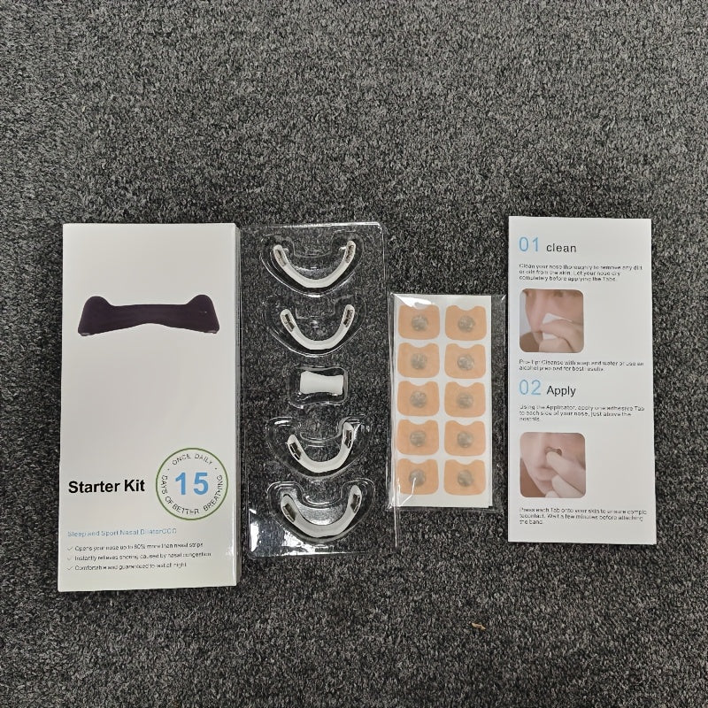 30 Nasal Plug Patches Set with 4 Dilators for Snoring Relief Odorless Non-Powered