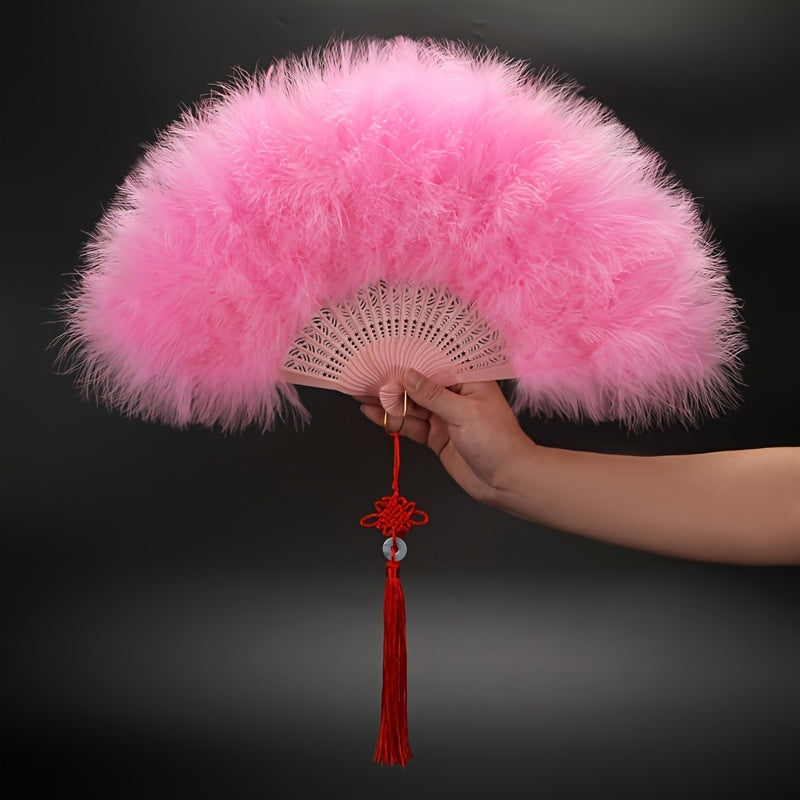 White Feather Fan for Brides 25-Piece Luxurious Plush Traditional Dance Accessory