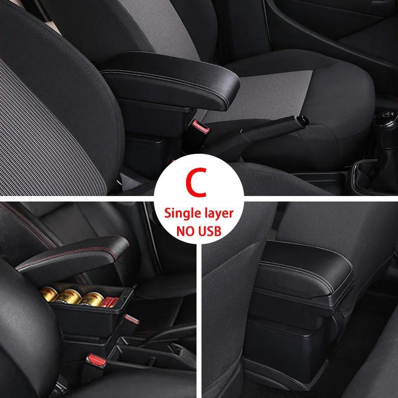 Black ABS Armrest Console Storage Box for Car Center Organizer