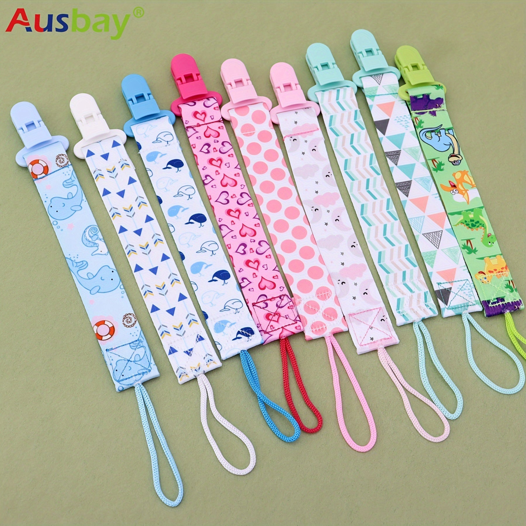 Personalized Baby Pacifier Holder Clips in Custom Gift Bags for Boys and Girls