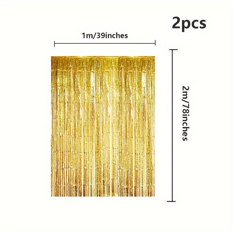 Gold Rain Ribbon 2m Decorative Ribbon for Weddings Parties Holidays and Events