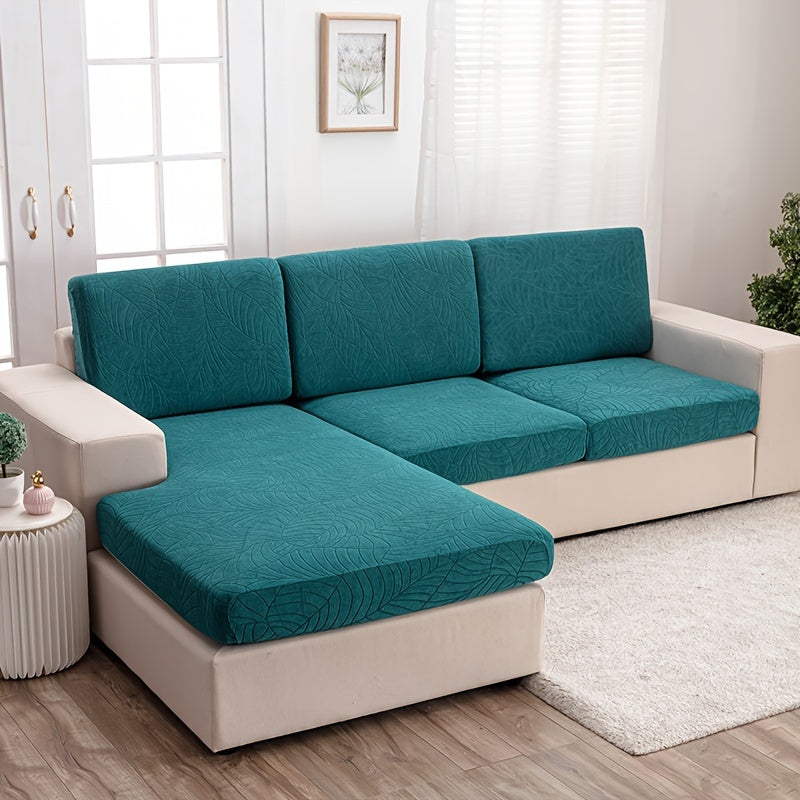 Waterproof Sofa Cover with Large Leaf Jacquard Design All-Season Dust Spill Protection Durable Washable