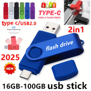 High-Speed USB Type-C Flash Drive 16GB 60GB 100GB OTG Compatible Metal Shell